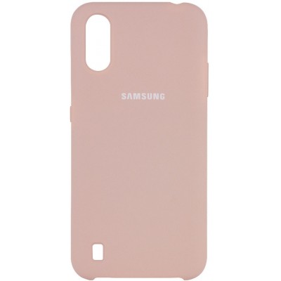 Накладка Silicone Cover Full для Samsung A015 (A01) Pink Sand