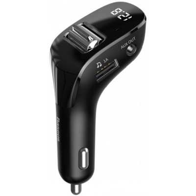 FM Модулятор Baseus Streamer F40 AUX wireless MP3 car charger Black