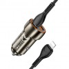 Автомобільний зарядний пристрій HOCO Z46A + USB-C- Lightning Cable Black