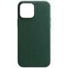 Накладка Leather Silicone Case Magsafe для Apple iPhone 14 Pro Max (1:1 Original) Pine Green