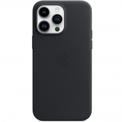 Накладка Leather Silicone Case Magsafe для Apple iPhone 14 Pro (1:1 Original) Midnight