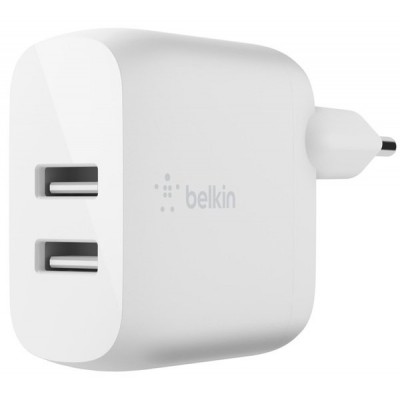 Адаптер мережевий Belkin Home Charger (24W) DUAL USB 2.4A White