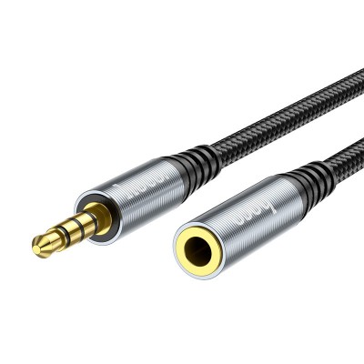 Подовжувач НОСО UPA23 AUX audio cable 1m. Metal Grey