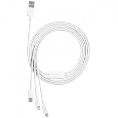 Кабель USB2.0 AM Lightningmicro-USBType C Baseus Superior Series 1.5 м White