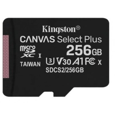 Карта памяті MicroSDXC 256GB UHS-IU3 Class 10 Kingston Canvas Select Plus R100W85MBs