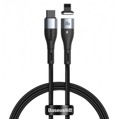 Кабель Baseus Zinc Magnetic Safe Fast Charging Data Cable Type-C to IP PD 20W 2m Black