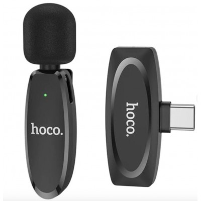 Мікрофон HOCO L15 Type-C Crystal lavalier wireless digital microphone Black