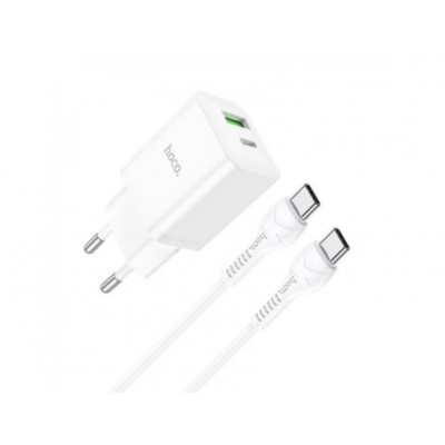 Мережевий зарядний пристрій HOCO N28 USB-CUSB-A20WType-CC Cable White