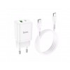 Мережевий зарядний пристрій HOCO N28 USB-CUSB-A20WType-CC Cable White