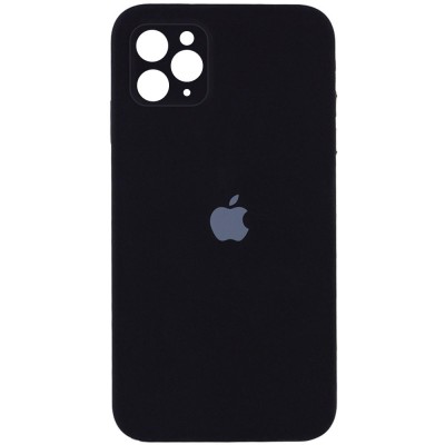 Накладка Silicone Case для iPhone 11 Pro Max Black (квадратні)
