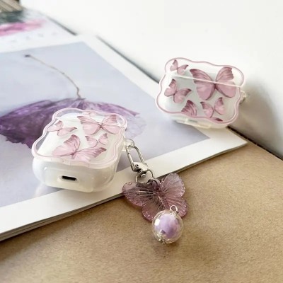 Чохол для AirPods 12 Pink Butterfly