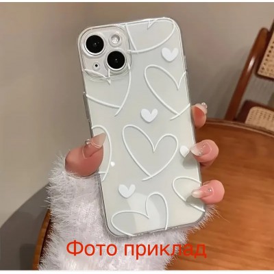 Накладка iPhone 15 Pro Max Transparent White Heart