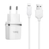 СЗУ Adapter 2USB Hoco C-12 (5V) + Data cabel Lightning White