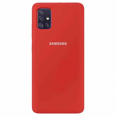 Накладка Silicone Cover для Samsung A715 Silky&Soft Touch Red