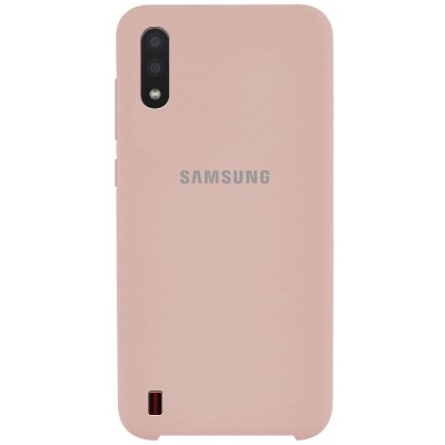 Накладка Silicone Cover для Samsung A015 (A01 2020) Silky&Soft Touch Pink Sand