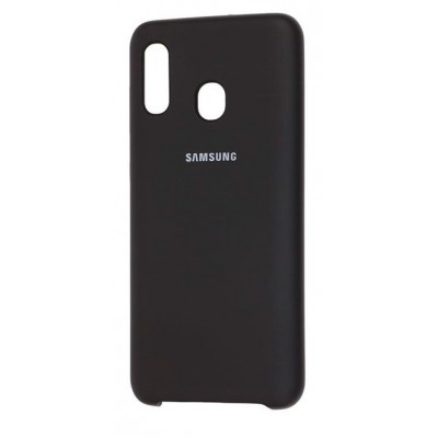 Накладка Silicone Cover для Samsung A305/A205 Silky&Soft Touch Black