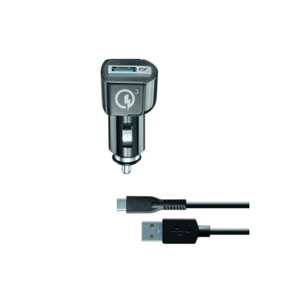 Автомобільний зарядний пристрій CellularLine + Micro USB (12-24V 1000 mAh) Black