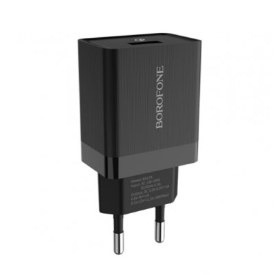 Мережевий зарядний пристрій BOROFONE BA20A Sharp 1USB2.1A+ Micro USB black