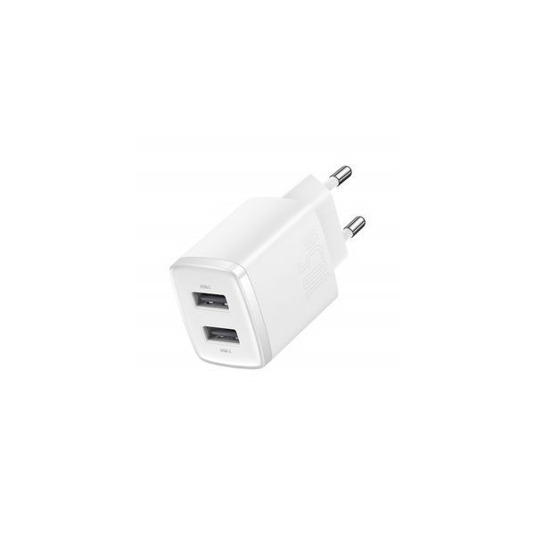 Адаптер мережевий Baseus Compact Charger 2U 10.5W White 41644 фото