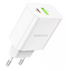 Адаптер мережевий BOROFONE BA55A Crown speed USB+Type-C PD18W/20W/3A White 36203 фото 1