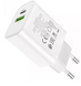 Адаптер мережевий BOROFONE BA55A Crown speed USB+Type-C PD18W/20W/3A White 36203 фото 2