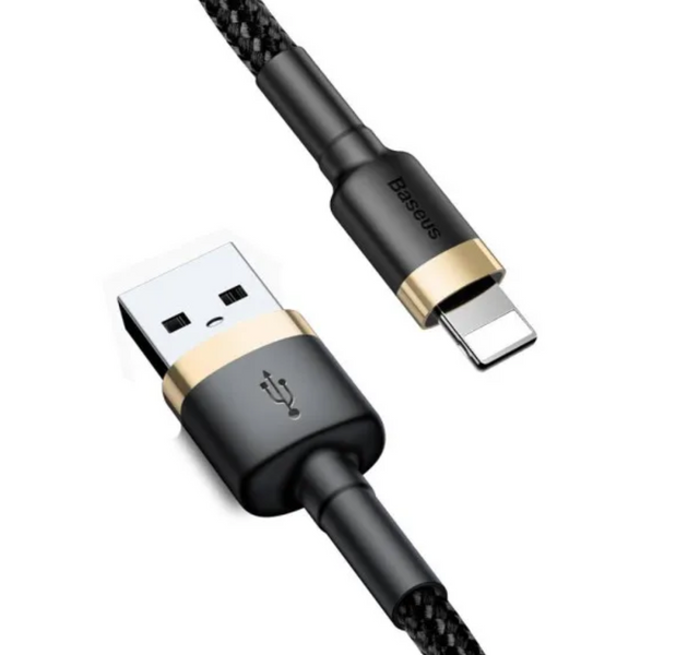 Кабель Lightning Baseus Cafule Series 1.5A/2m Gold Black 48044 фото