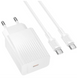 Адаптер мережевий Borofone BAS75A 30W + Type-C-Type-C White 53667 фото 2