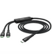 Кабель Hoco U102 Type-C to Type-C+Type-C 100W 1.5m Black 52273 фото 3