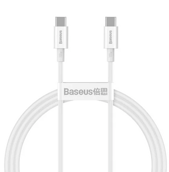 Кабель Type-C to Type-C Baseus Superior Series 100W (1m) (white) 47368 фото