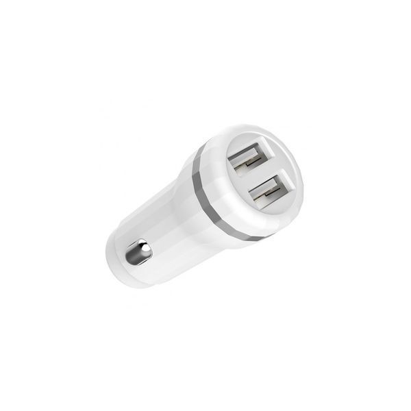 Автомобільний зарядний пристрій 2xUSB Hoco Z27 + Lighting (2,4A) White 24640 фото
