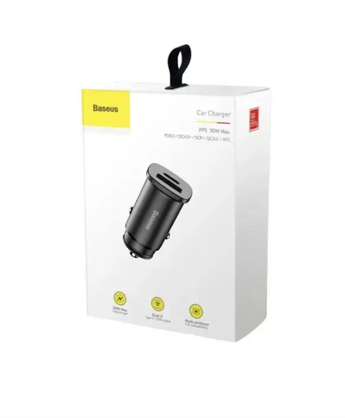 Автомобільний адаптер Baseus Square Metal 30W USB+Type-C Black 53044 фото Автомобільний адаптер Baseus Square Metal 30W USB+Type-C Black 53044 фото