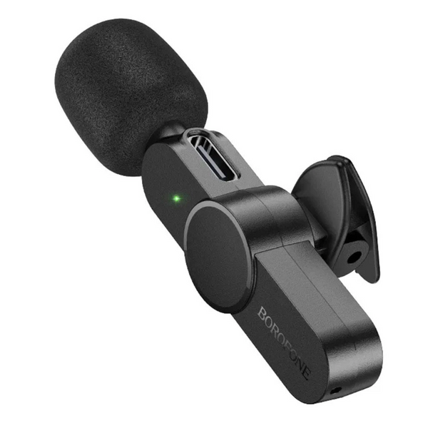 Бездротовий петличний мікрофон BOROFONE BFK12 Trophy Type-C Black 49553 фото