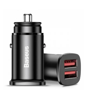Автомобільний адаптер Baseus Square Dual USB 30W Black 53045 фото