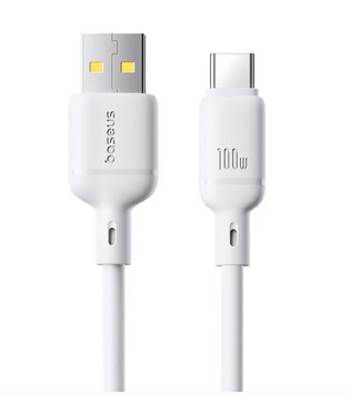Кабель Baseus Silky Series USB+Type-C 100W 2 m White 50645 фото