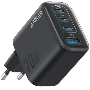 Адаптер мережевий Anker Zolo 70W 1 USB-A + 3 Type-C Black 53969 фото