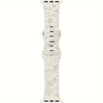 Ремінець для Apple 42mm/44mm/45mm/49mm Tattoo White Flowers 46367 фото