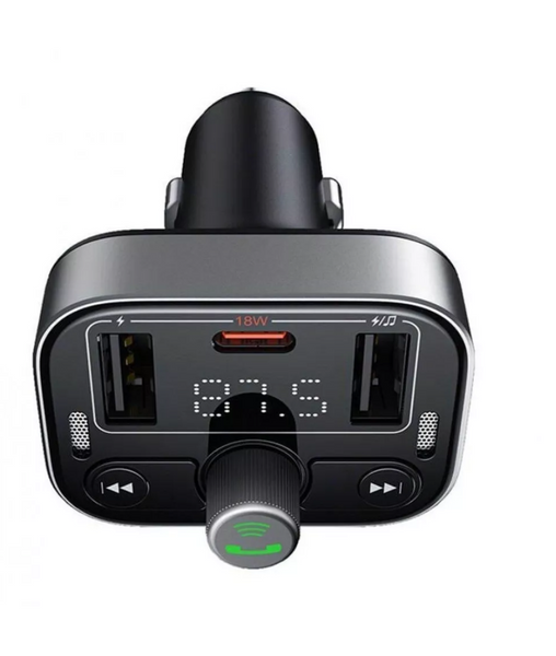FM-модулятор Baseus Launcher S-09 Pro 35W 2USB + Type-C Black 54032 фото