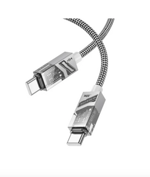 Кабель USB Borofone BU42 Octavia 60W Type-C to Type-C 1.2m Grey 46008 фото