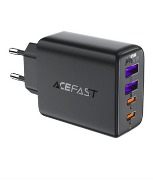 Адаптер мережевий Acefast A61 GaN 45W 2USB 2TypeC Black 51417 фото