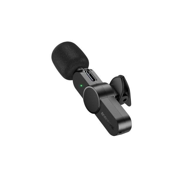 Мікрофон BOROFONE BFK12 Trophy lavalier wireless digital microphone Lightning Black 44310 фото