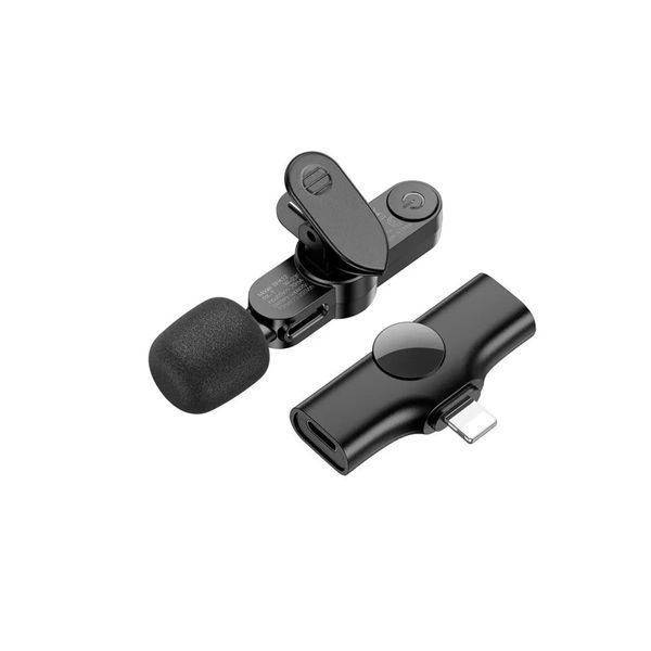 Мікрофон BOROFONE BFK12 Trophy lavalier wireless digital microphone Lightning Black 44310 фото