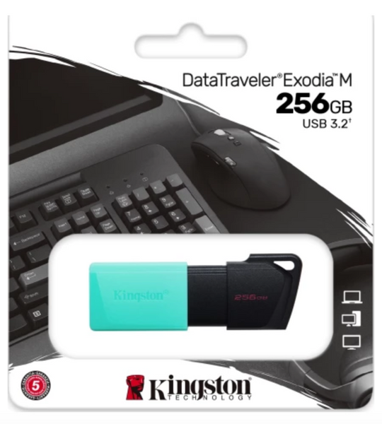 Флеш память USB3.2 256GB Kingston DataTraveler Exodia M Black/Teal 43713 фото