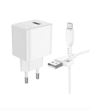 Мережевий зарядний пристрій Borofone BAS11A USB + Micro USB White 51123 фото