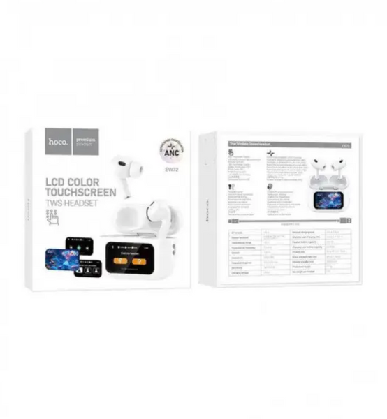 Навушники Hoco EW72 LCD Color Touchscreen TWS Headset White 47712 фото