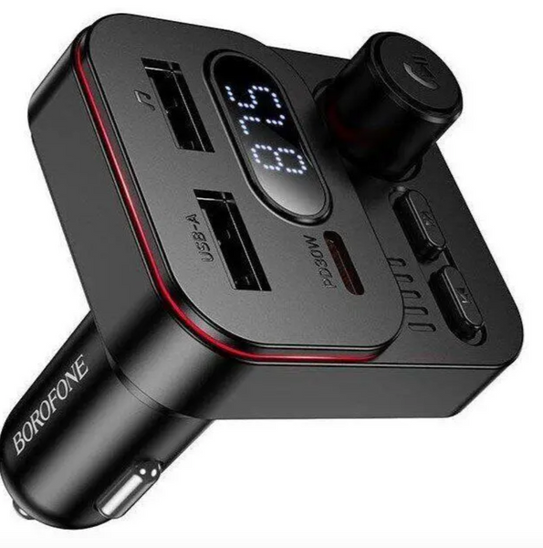 FM-модулятор Borofone BC61 45W QC3.0 2USB + Type-C Black 53576 фото