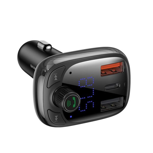 FM Модулятор Baseus T Shaped S-13 Car Bluetooth MP3 Player (PPS Fast Charger) Black 43689 фото