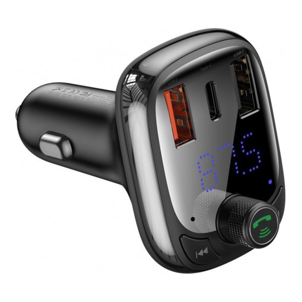 FM Модулятор Baseus T Shaped S-13 Car Bluetooth MP3 Player (PPS Fast Charger) Black 43689 фото