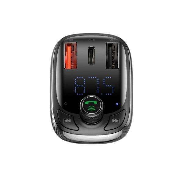 FM Модулятор Baseus T Shaped S-13 Car Bluetooth MP3 Player (PPS Fast Charger) Black 43689 фото