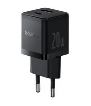 Адаптер мережевий Baseus Palm 1C 20W Type-C+USB Black 52593 фото