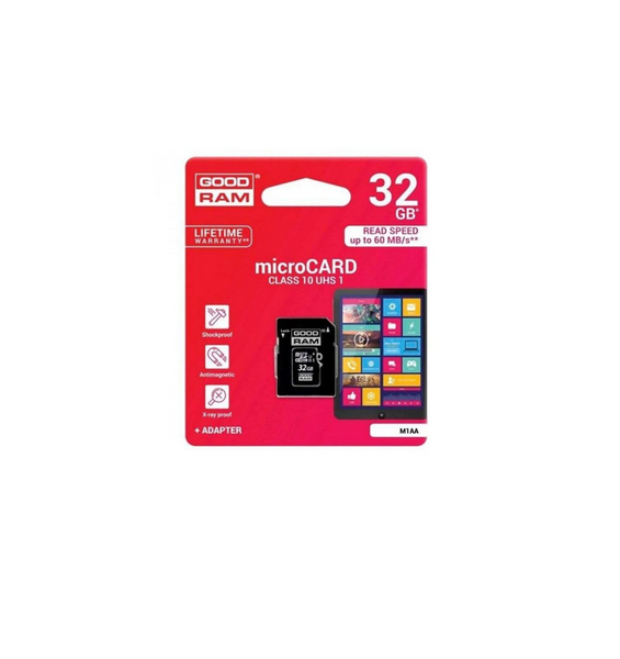 Карта пам&rsquo;яті 32GB UHS-I Class 10 Goodram + SD-adapter (M1AA-0320R12) 27323 фото